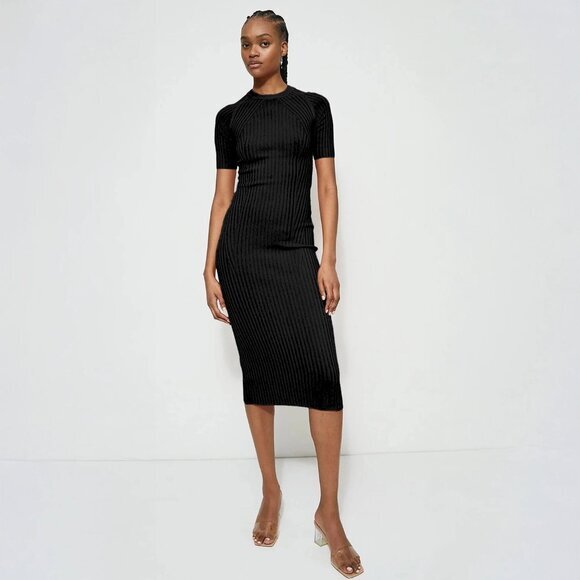 House of Harlow 1960 Dresses & Skirts - House of Harlow 1960 Ribbed Twist Back Midi Dress in Black - sz XL